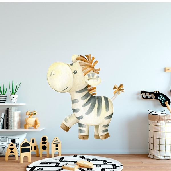 Stickers for Kids: Smiling Zebra