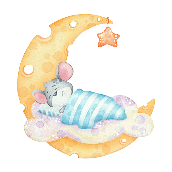 Stickers for Kids: Mouse Sleeps on the Moon