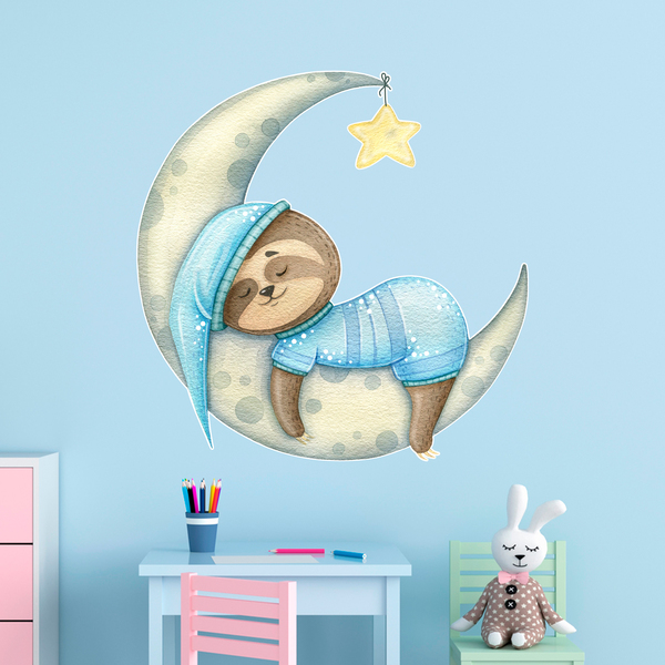 Stickers for Kids: Sloth Sleeps on the Moon