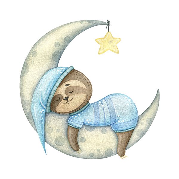 Stickers for Kids: Sloth Sleeps on the Moon