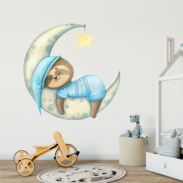 Stickers for Kids: Sloth Sleeps on the Moon