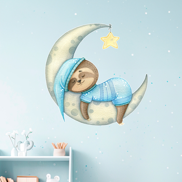 Stickers for Kids: Sloth Sleeps on the Moon