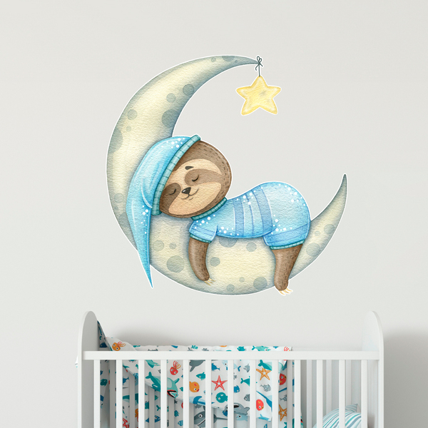 Stickers for Kids: Sloth Sleeps on the Moon