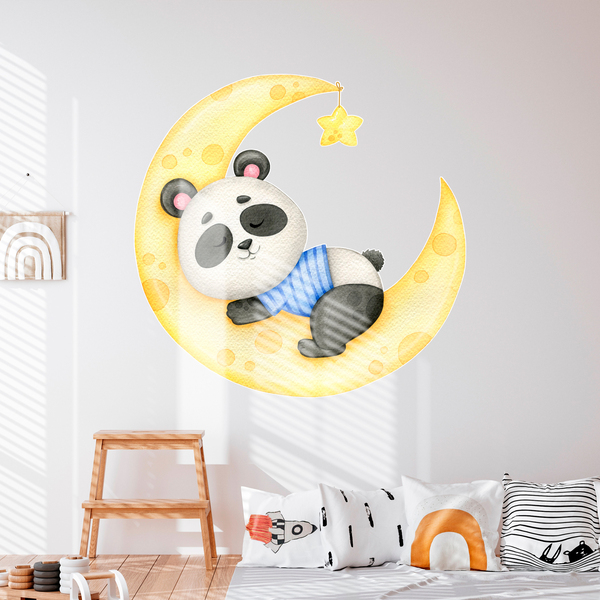 Stickers for Kids: Panda Bear Sleeps on the Moon
