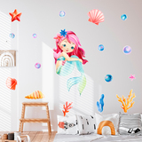 Stickers for Kids: Redhead Mermaid 5