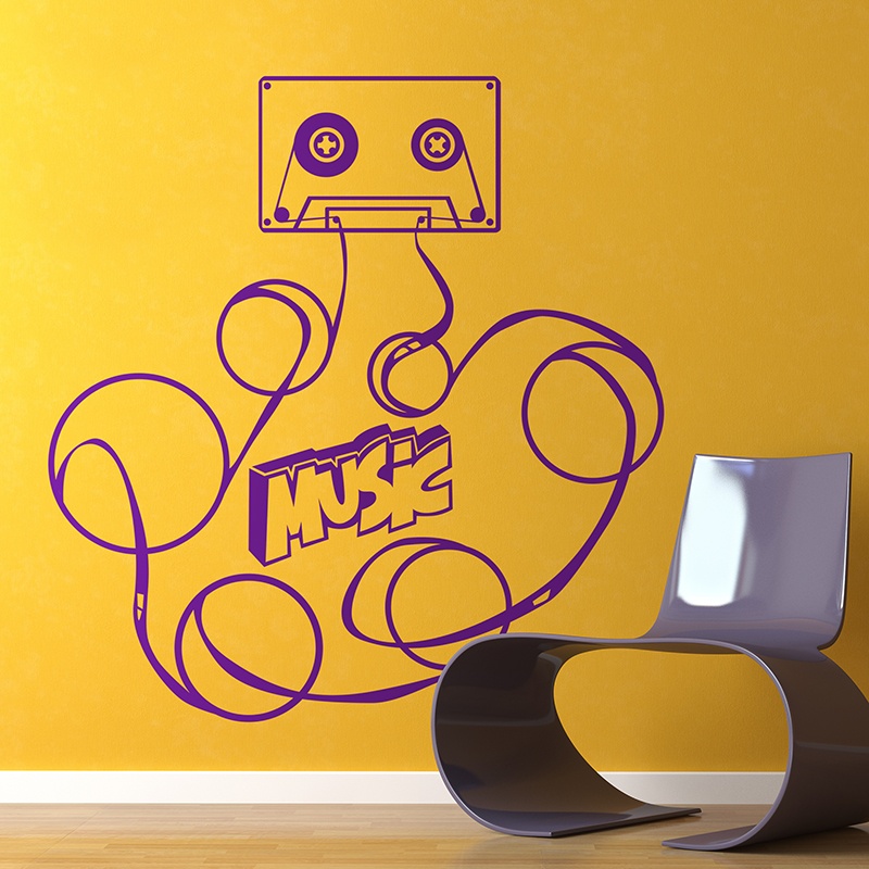 Wall decal Cassette Music