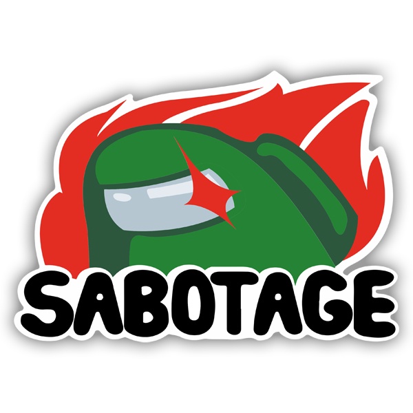 Car & Motorbike Stickers: Among Us Sabotage Green