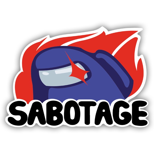 Car & Motorbike Stickers: Among Us Sabotage Blue