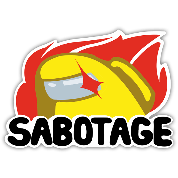 Car & Motorbike Stickers: Among Us Sabotage Yellow 0