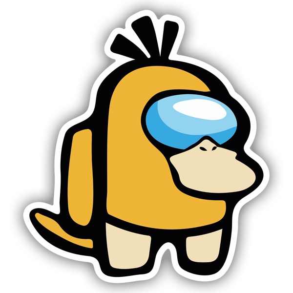 Car & Motorbike Stickers: Among Us Psyduck Pokemon