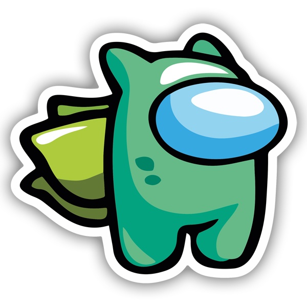 Car & Motorbike Stickers: Among Us Bulbasaur Pokemon