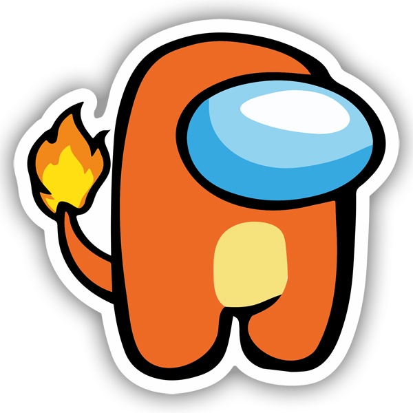 Car & Motorbike Stickers: Among Us Charmander Pokemon