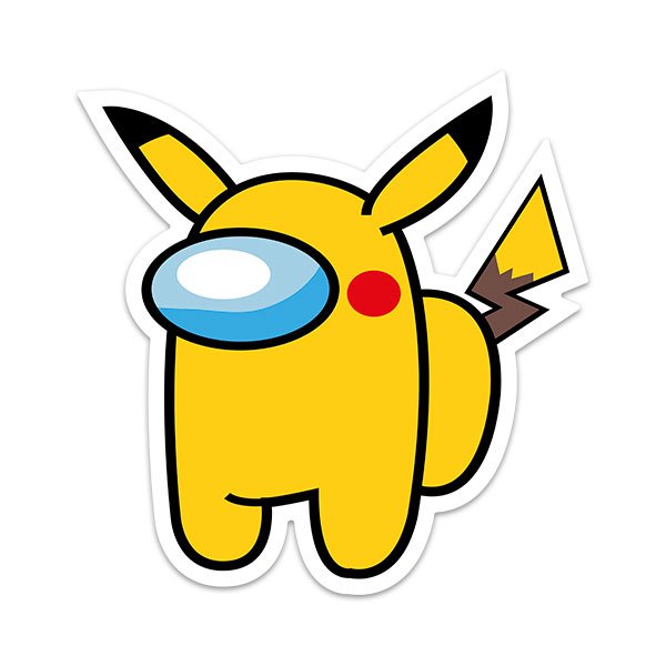 Stickers for Kids: Among Us Pikachu