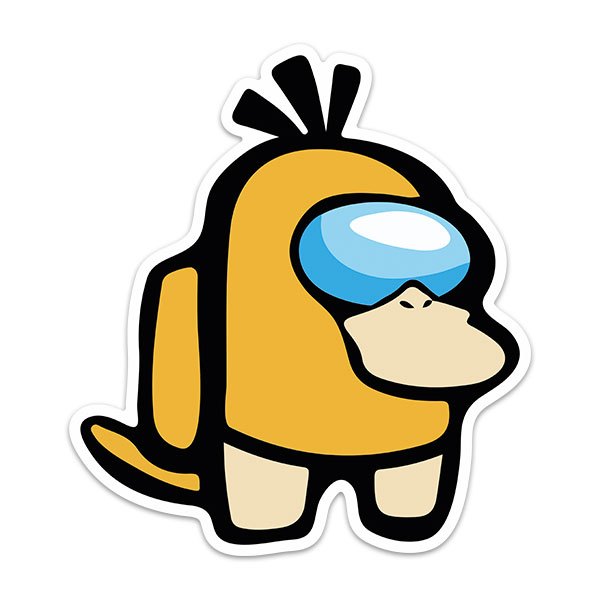 Stickers for Kids: Among Us Psyduck