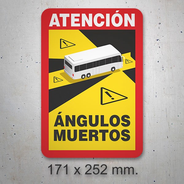 Car & Motorbike Stickers: Attention Bus Blind Spot in Spanish