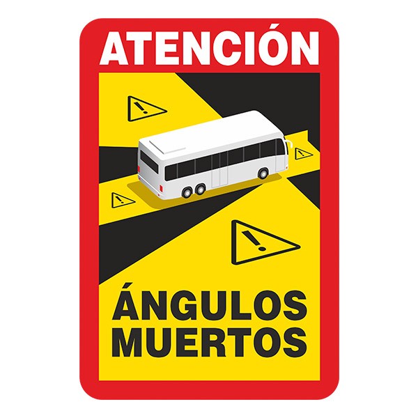 Car & Motorbike Stickers: Attention Bus Blind Spot in Spanish