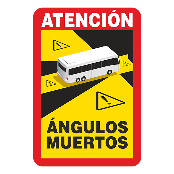 Car & Motorbike Stickers: Attention Bus Blind Spot in Spanish