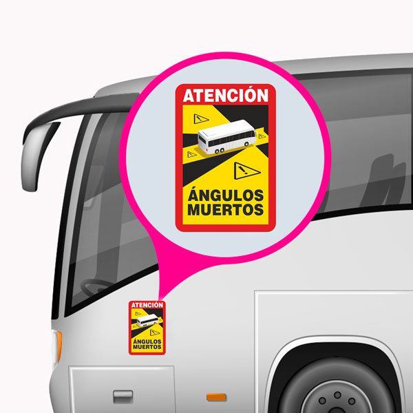 Car & Motorbike Stickers: Attention Bus Blind Spot in Spanish