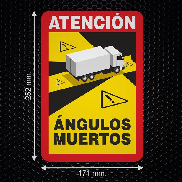 Car & Motorbike Stickers: Attention Dead Angles for Trucks