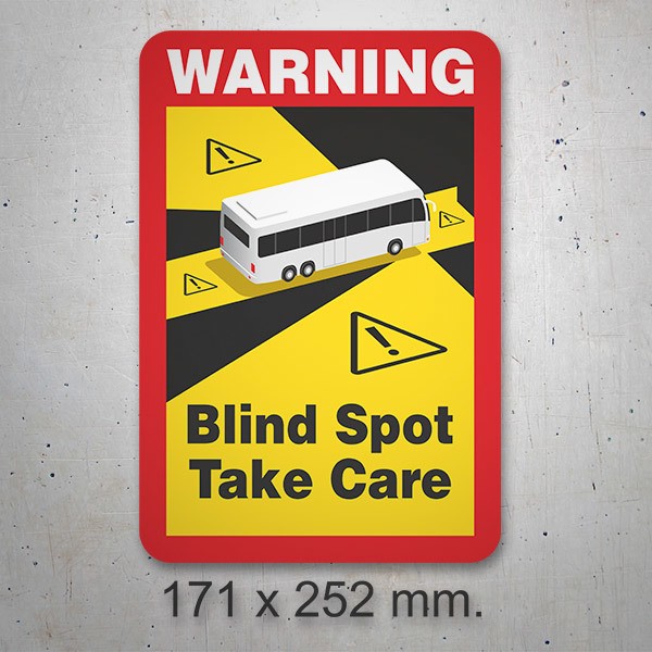 Car & Motorbike Stickers: Warning, Blind Spot Take Care Bus