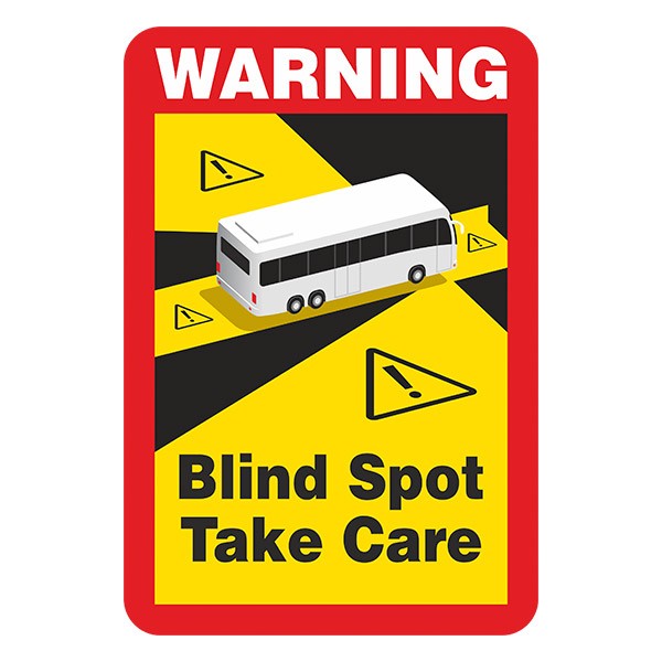 Car & Motorbike Stickers: Warning, Blind Spot Take Care Bus