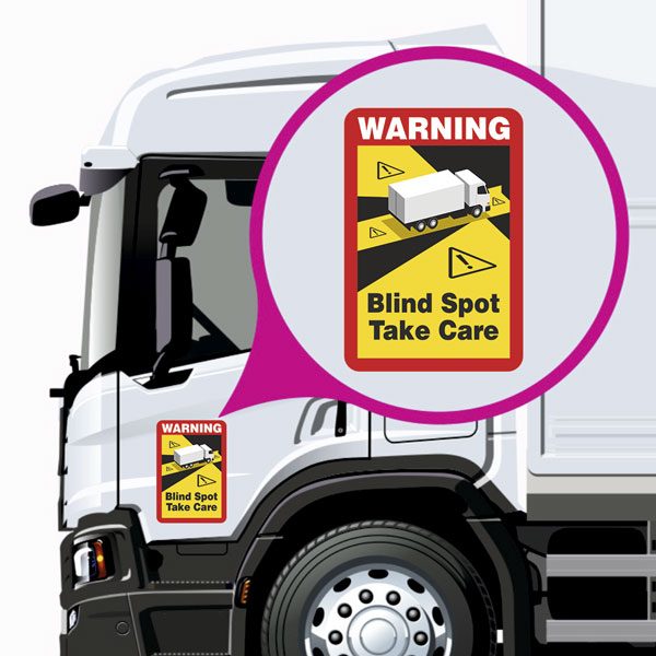 Car & Motorbike Stickers: Warning, Blind Spot Take Care Truck