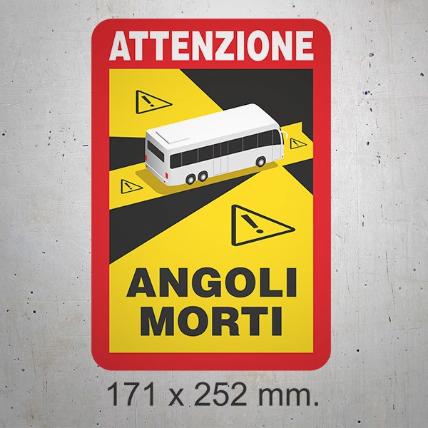Car & Motorbike Stickers: Attenzione, Angoli Morti Bus 1