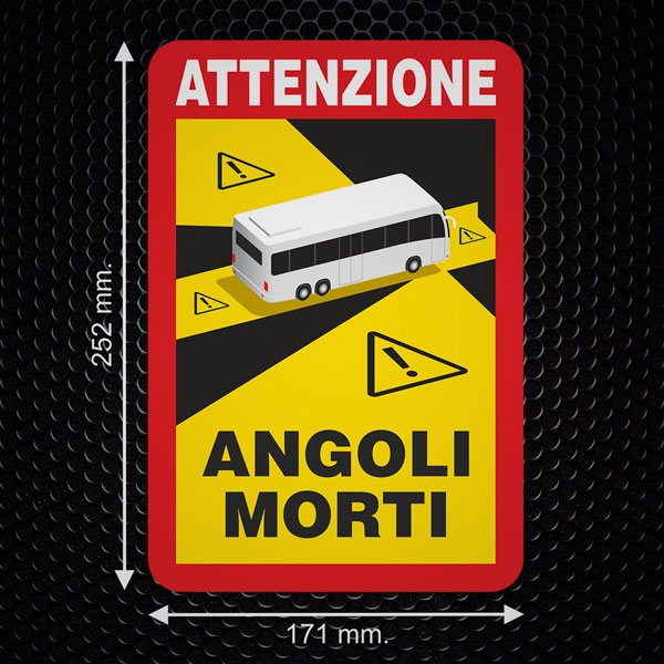 Car & Motorbike Stickers: Attenzione, Angoli Morti Bus