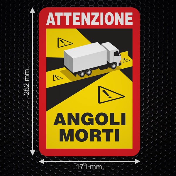 Car & Motorbike Stickers: Attenzione, Angoli Morti Truck