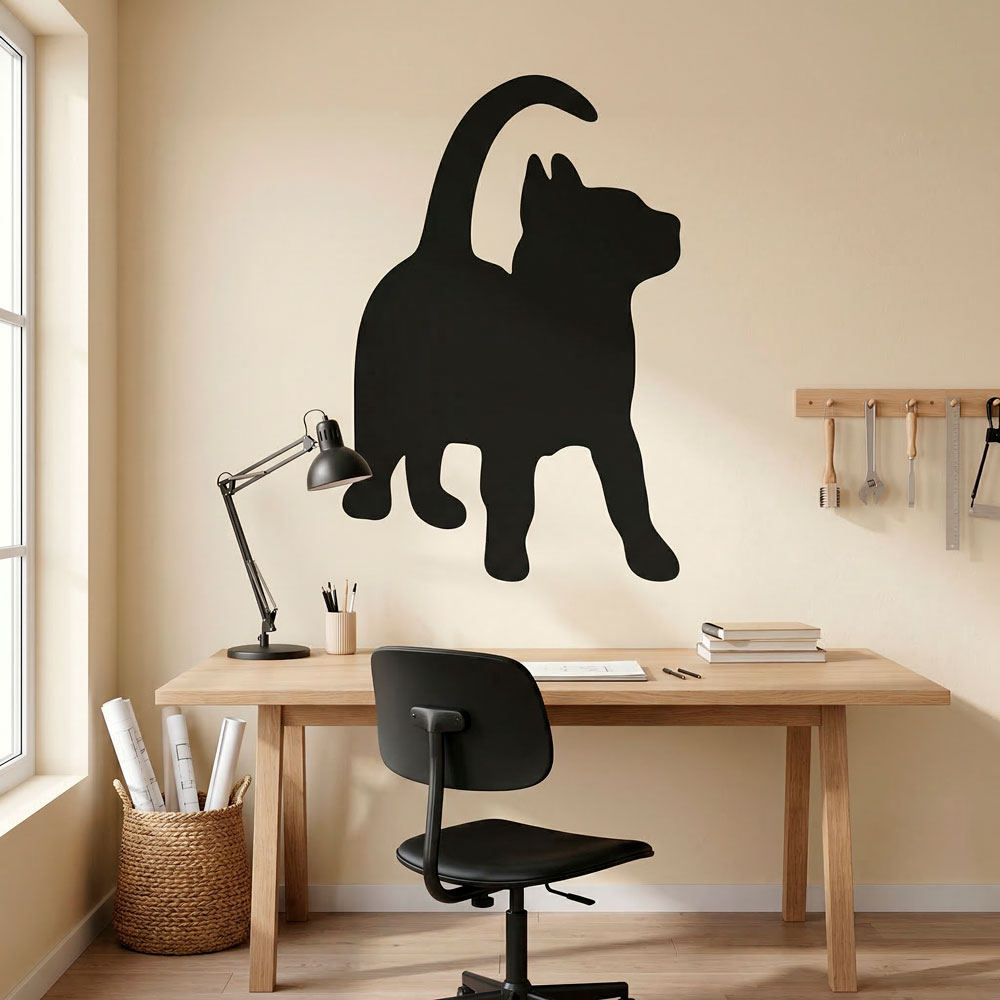 Wall Stickers: Silhouette Funny cat