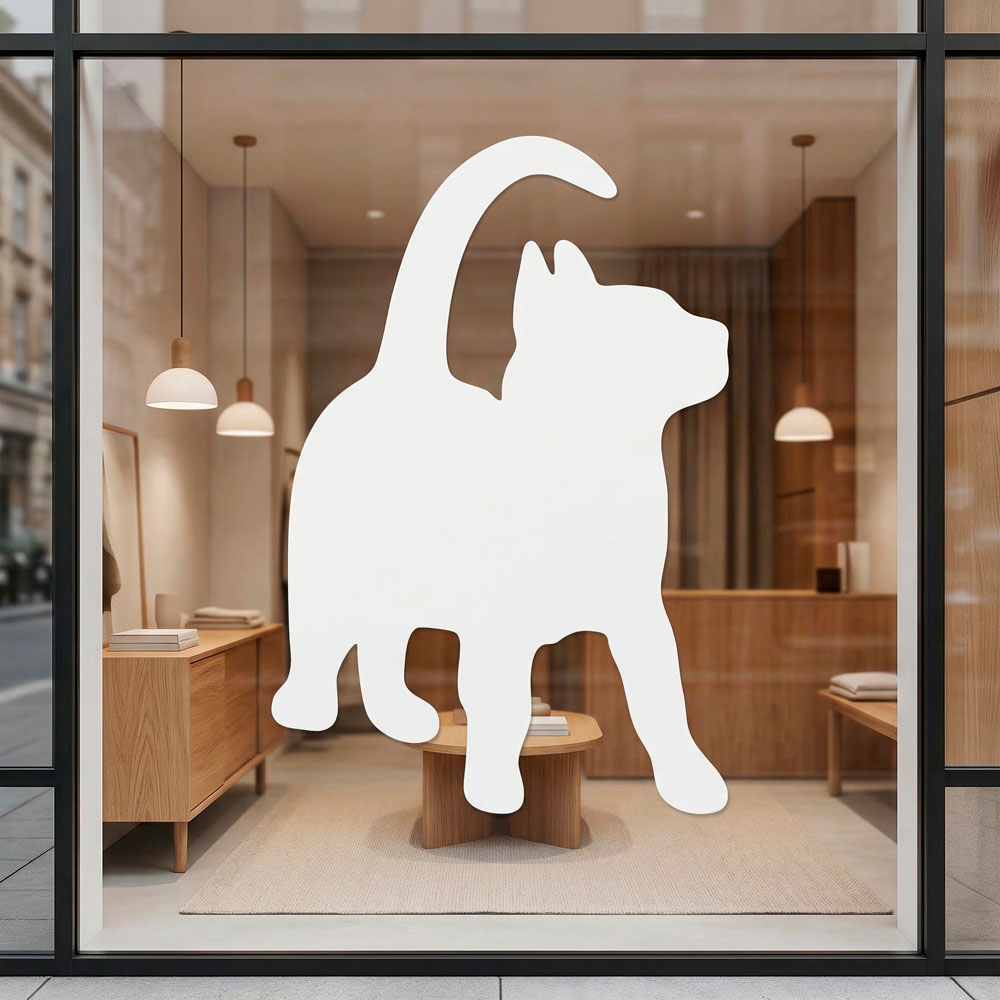 Wall Stickers: Silhouette Funny cat