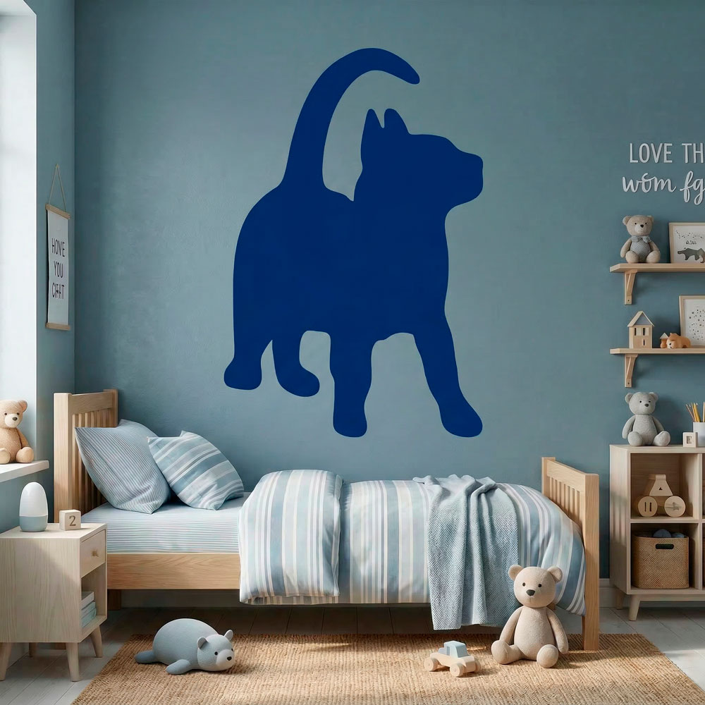 Wall Stickers: Silhouette Funny cat