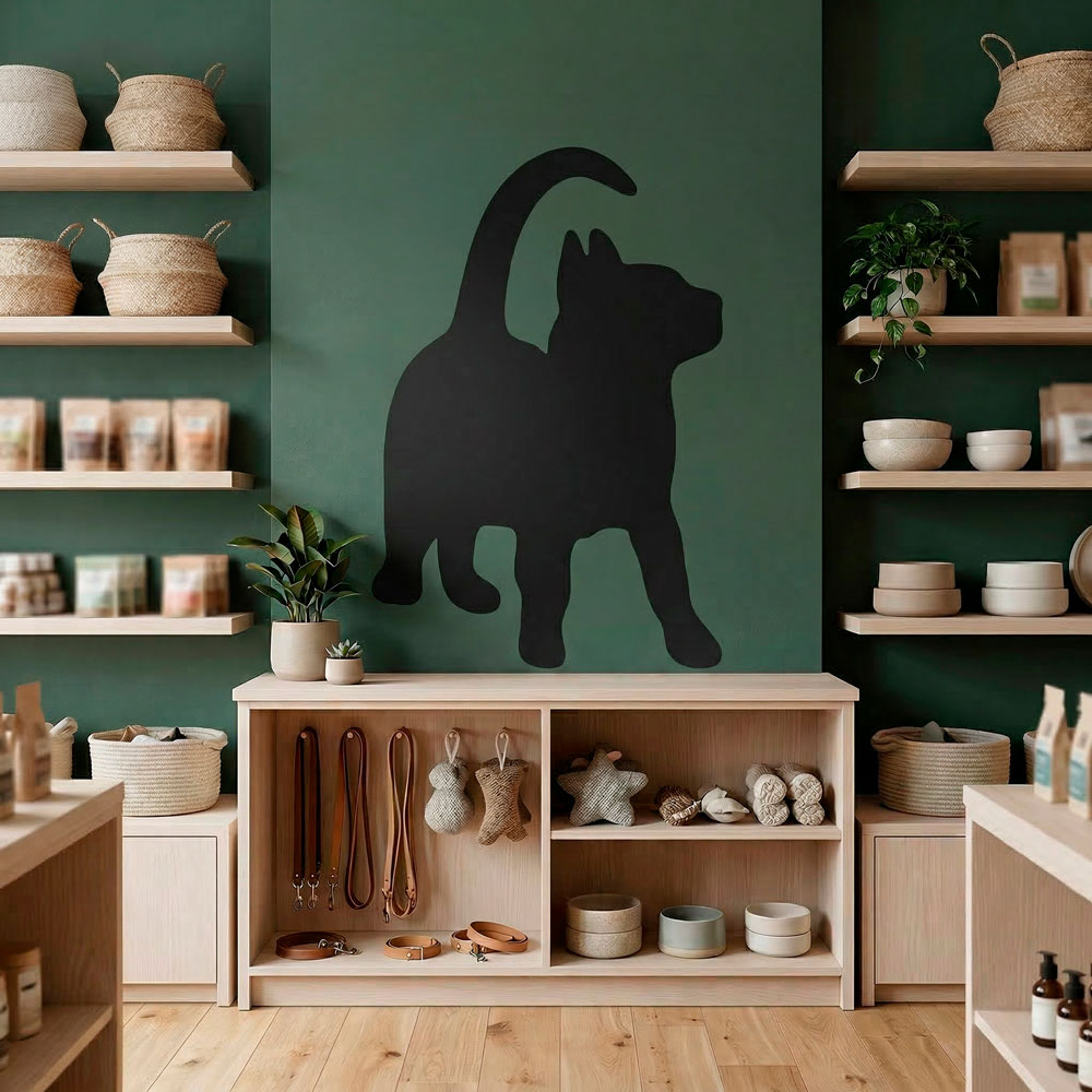 Wall Stickers: Silhouette Funny cat