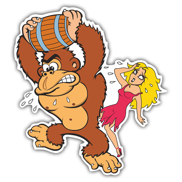 Car & Motorbike Stickers: Donkey Kong with Lady 0