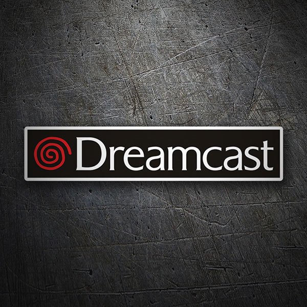Car & Motorbike Stickers: Dreamcast with Retro Text and Red Spiral