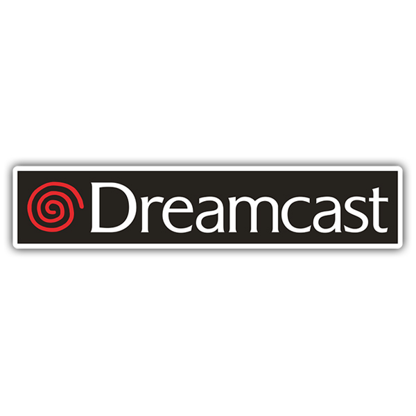 Car & Motorbike Stickers: Dreamcast with Retro Text and Red Spiral