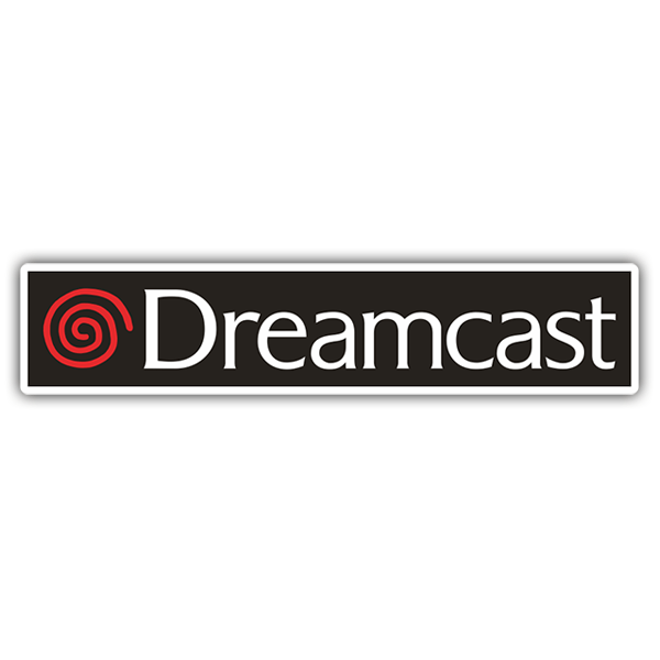 Car & Motorbike Stickers: Dreamcast with Retro Text and Red Spiral