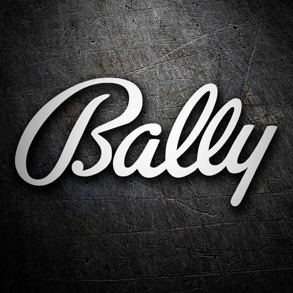Car & Motorbike Stickers: Bally Technologies Logo in Cursive Typography