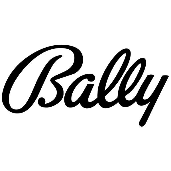 Car & Motorbike Stickers: Bally Technologies Logo in Cursive Typography