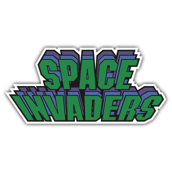 Car & Motorbike Stickers: Space Invaders Layered Logo