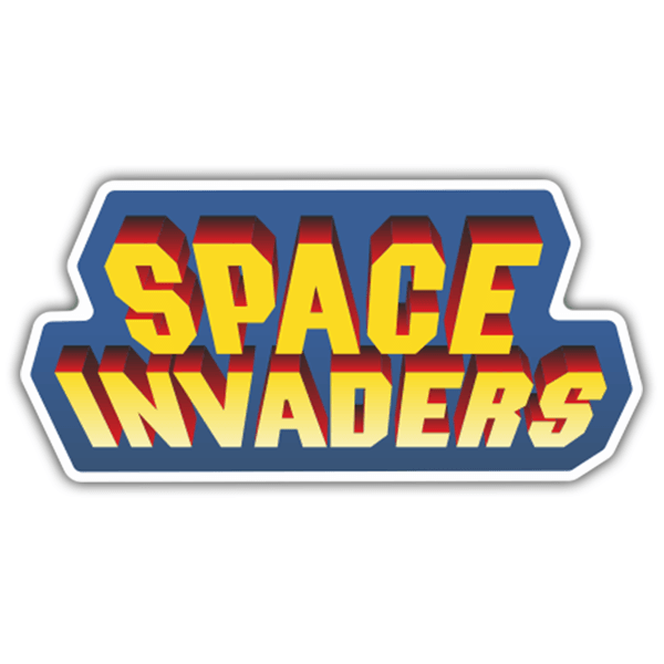 Car & Motorbike Stickers: Space Invaders 3D Blue 0