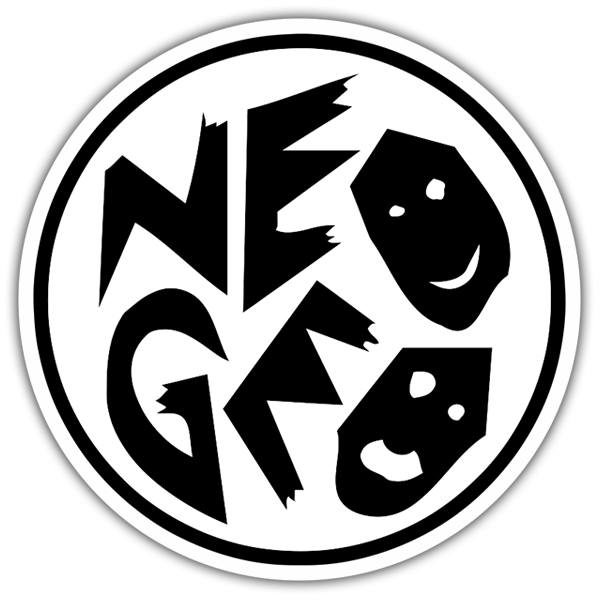 Car & Motorbike Stickers: Neo-Geo Faces Black and White