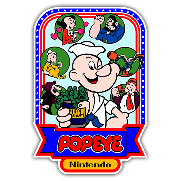 Car & Motorbike Stickers: Popeye Videogame 0