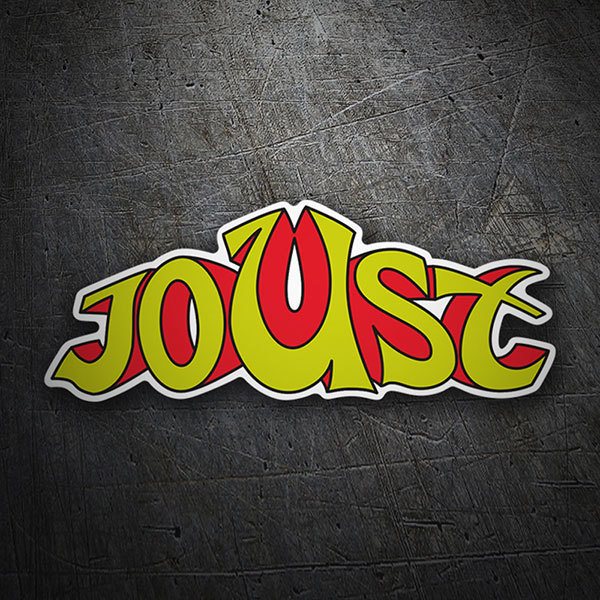 Car & Motorbike Stickers: Joust with Stylized Relief Text