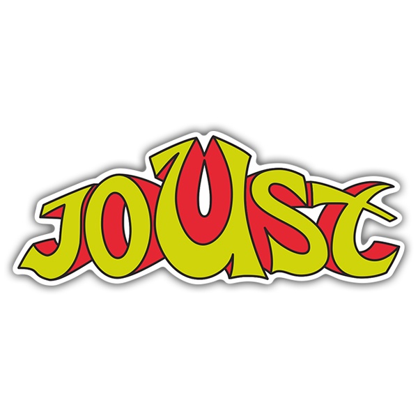Car & Motorbike Stickers: Joust with Stylized Relief Text