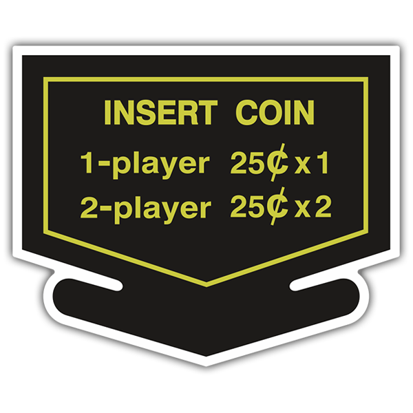 Car & Motorbike Stickers: Insert Coin with Retro Text