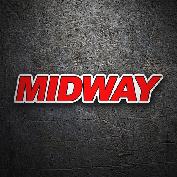 Car & Motorbike Stickers: Midway Red Logo