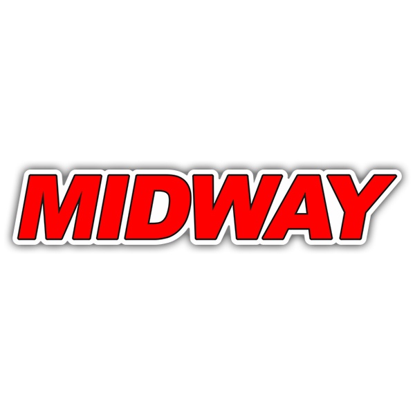 Car & Motorbike Stickers: Midway Red Logo