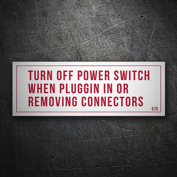 Car & Motorbike Stickers: Turn Off Power with Informative Text