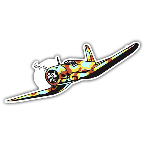 Car & Motorbike Stickers: Atari Time Pilot with Airplane in Flight